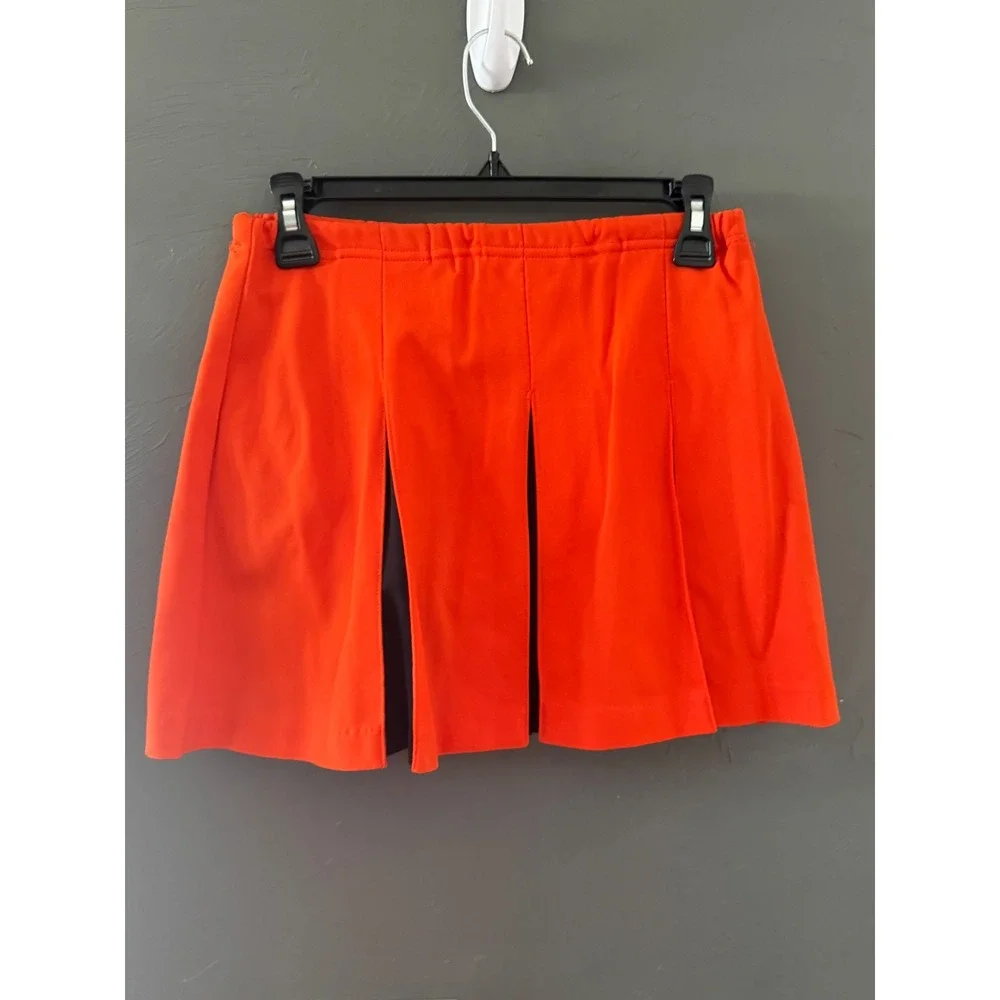 Vintage‎ 70s Pepster Hall Orange Black Cheerleader Sweater Pleated Skirt Set WLS